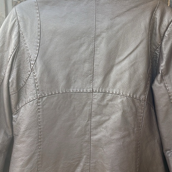 Studio M Brown Leather Vintage Jacket size M - Picture 6 of 10